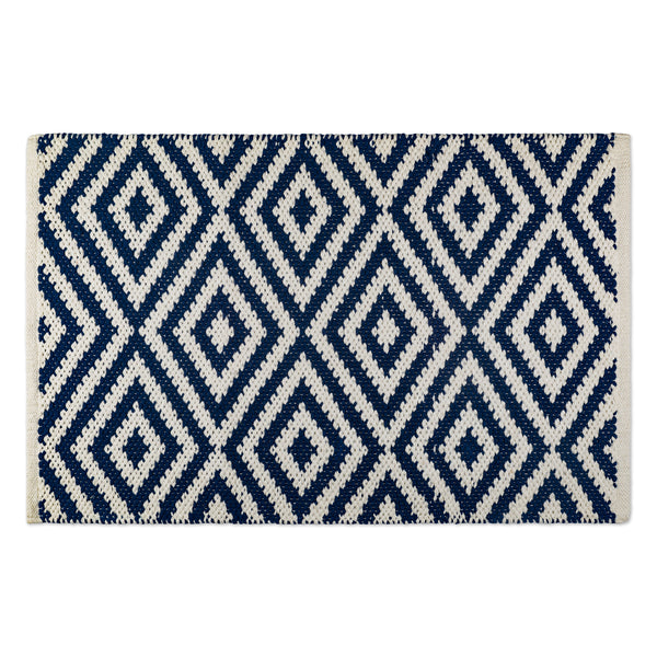 Navy Large Diamond Rug 2x3ft