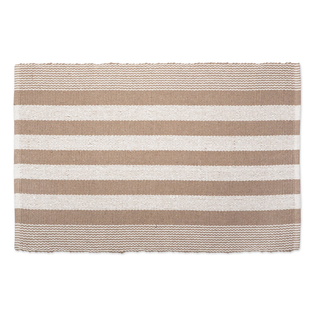 Stone Cabana Stripe Recycled Yarn Rug 2X3 Ft