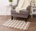 Stone & Cream Buffalo Check Rag Rug 2x3 ft