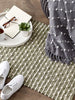 Antique Green Recycled Cotton Loop Rug 2X3 Ft