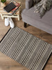 Black Dobby Stripe Hand-Loomed Rug 2X3 Ft