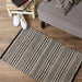 Black Dobby Stripe Hand-Loomed Rug 2X3 Ft
