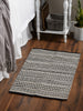 Black Dobby Stripe Hand-Loomed Rug 2X3 Ft