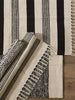 Black Dobby Stripe Hand-Loomed Rug 2X3 Ft