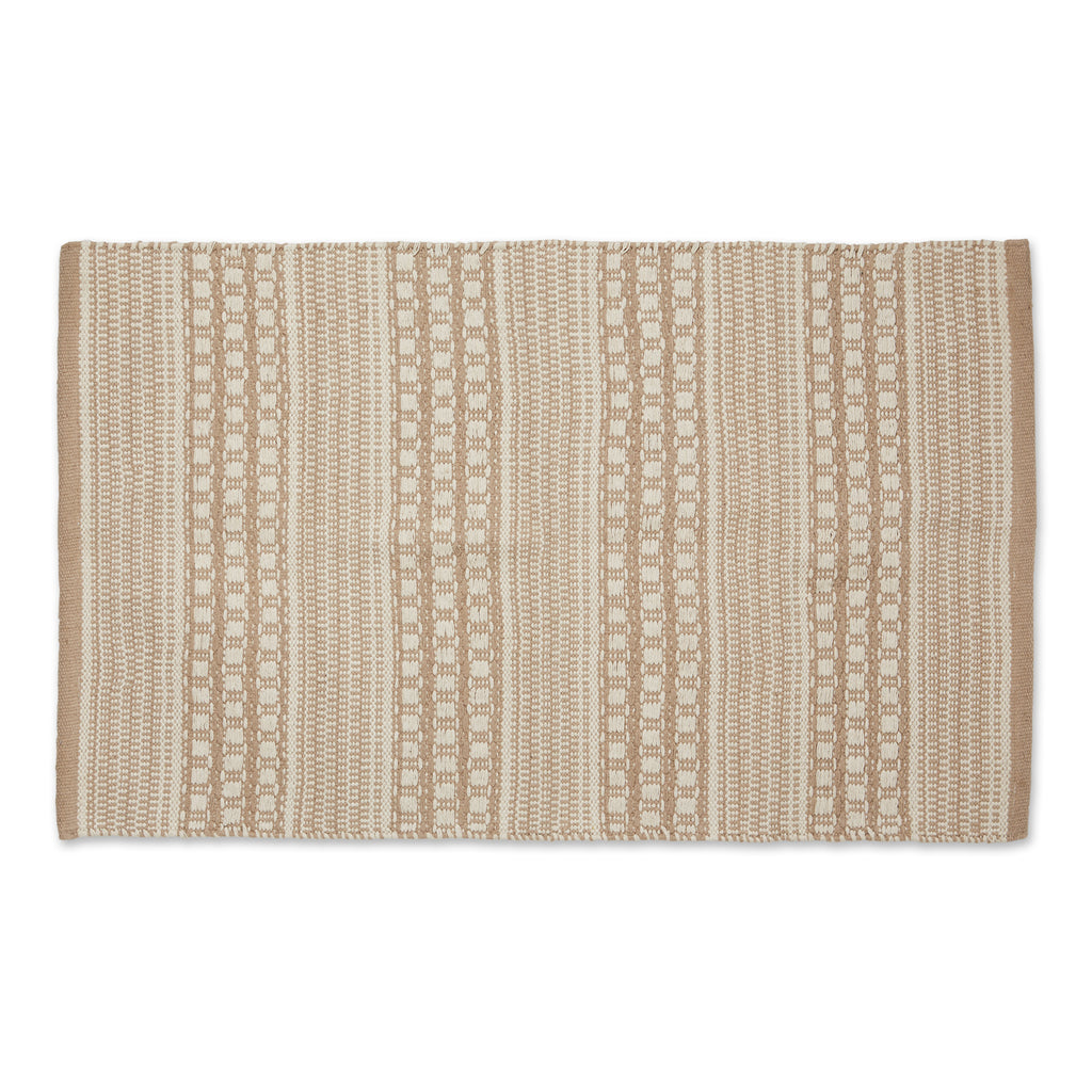 Stone Dobby Stripe Hand-Loomed Rug 2X3 Ft