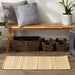Honey Gold Dobby Stripe Hand-Loomed Rug 2X3 Ft