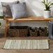 Artichoke Green Dobby Stripe Hand-Loomed Rug 2X3 Ft