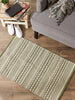 Artichoke Green Dobby Stripe Hand-Loomed Rug 2X3 Ft