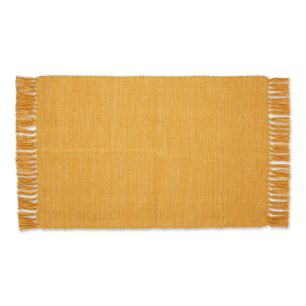 Honey Gold & Off White 2-Tone Ribbed Rug 2X3 Ft