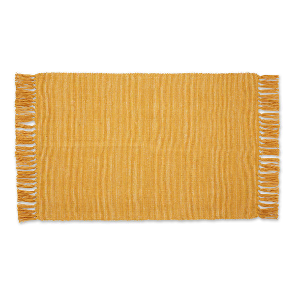 Honey Gold & Off White 2-Tone Ribbed Rug 2X3 Ft
