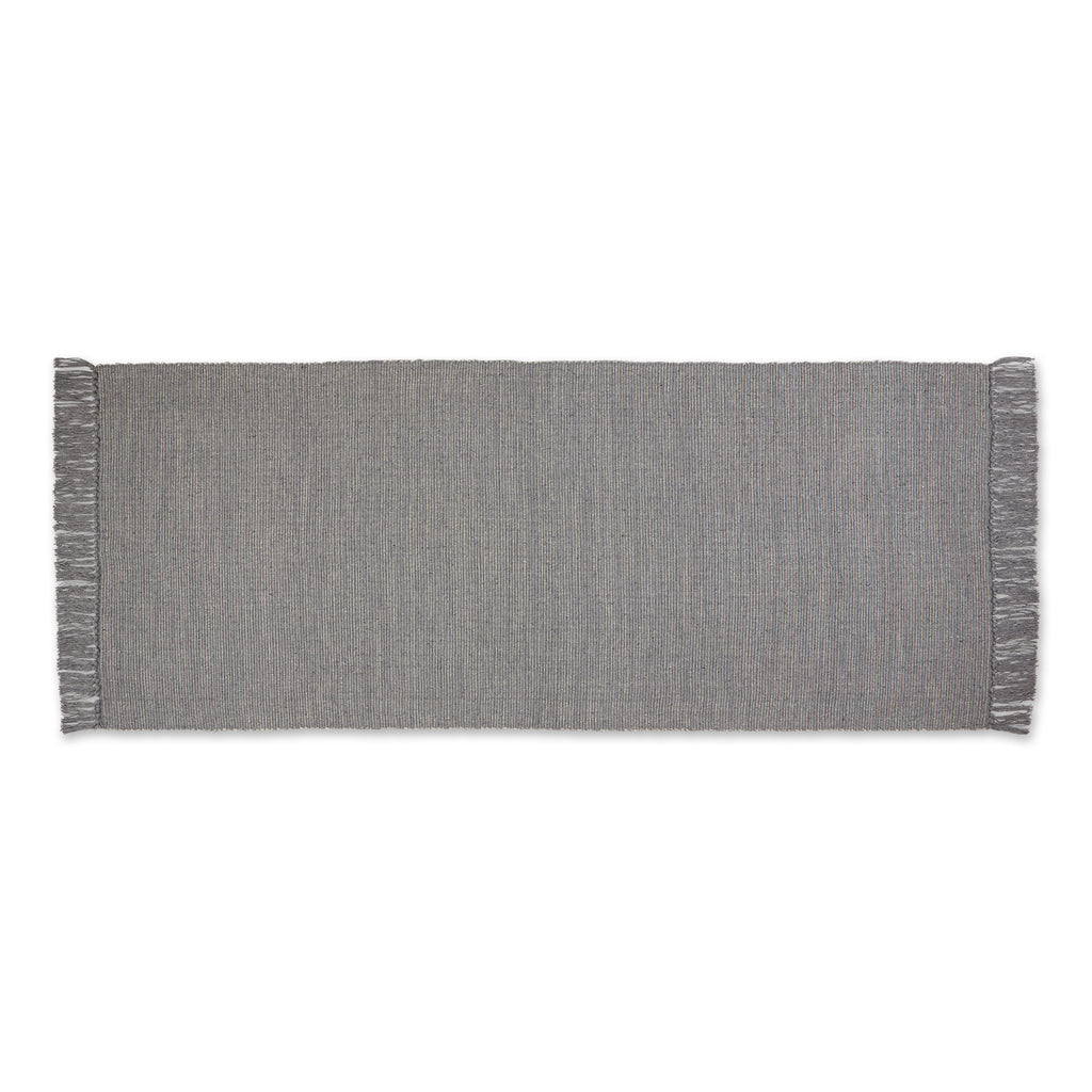 Gray & Off White 2-Tone Ribbed Rug 2Ft 6Inx6Ft