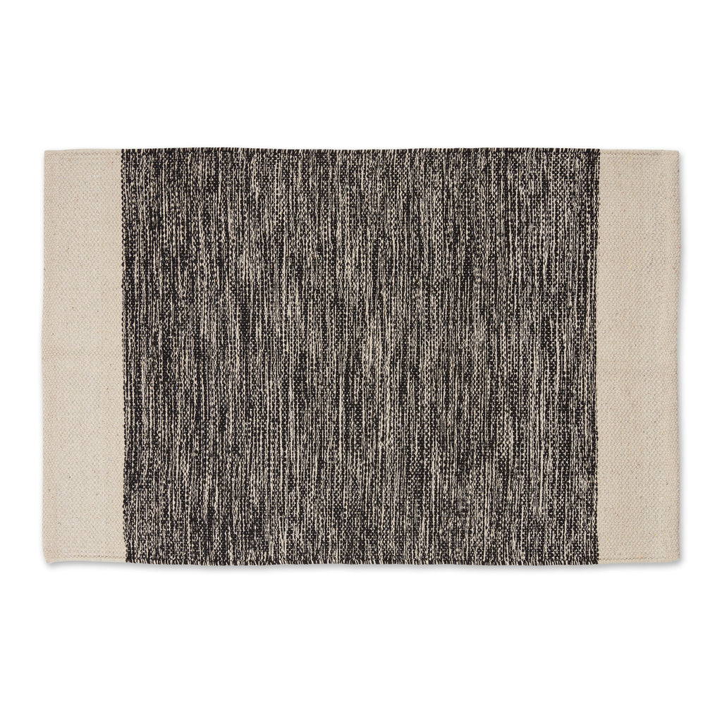 Black Variegated Border Hand-Loomed Rug 2X3 Ft