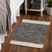 Black Variegated Border Hand-Loomed Rug 2X3 Ft
