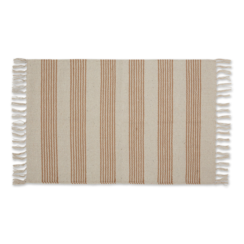 Stone Ticking Stripe Hand-Loomed Rug 2X3 Ft