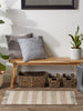 Stone Ticking Stripe Hand-Loomed Rug 2X3 Ft
