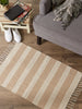 Stone Ticking Stripe Hand-Loomed Rug 2X3 Ft