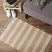 Stone Ticking Stripe Hand-Loomed Rug 2X3 Ft