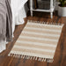 Stone Ticking Stripe Hand-Loomed Rug 2X3 Ft