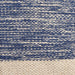 French Blue Variegated Border Hand-Loomed Rug 2X3 Ft