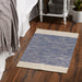 French Blue Variegated Border Hand-Loomed Rug 2X3 Ft