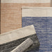 French Blue Variegated Border Hand-Loomed Rug 2X3 Ft