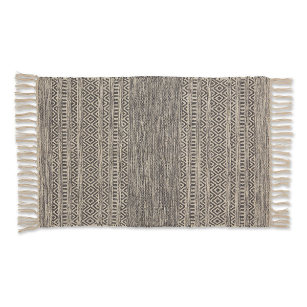 Gray Textured Dobby Hand-Loomed Rug 2X3 Ft