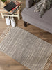 Gray Textured Dobby Hand-Loomed Rug 2X3 Ft