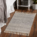 Gray Textured Dobby Hand-Loomed Rug 2X3 Ft