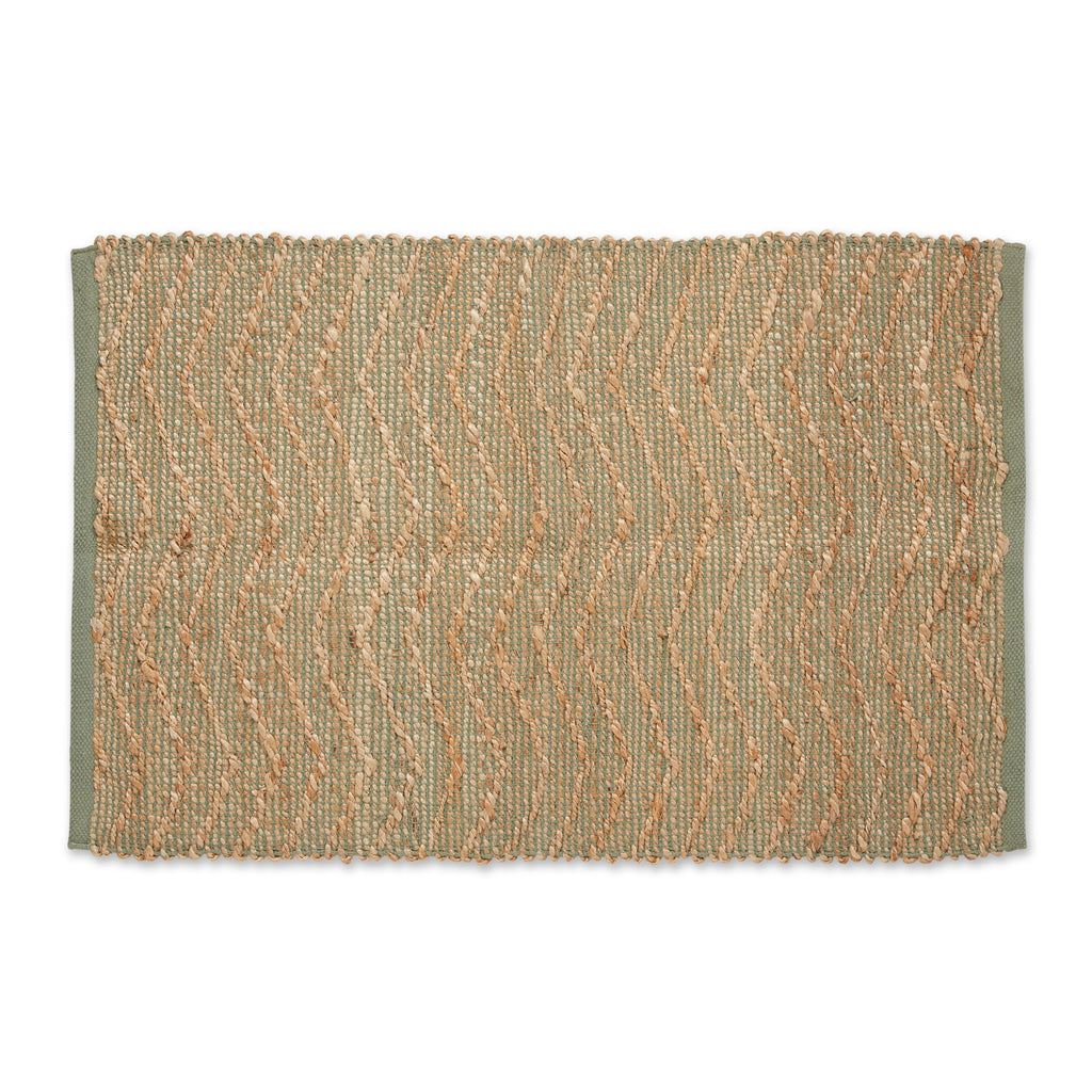 Artichoke With Natural Jute Chevron Hand-Loomed Rug 2X3 Ft