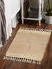 Off White With Natural Jute Stripes Hand-Loomed Rug 2X3 Ft