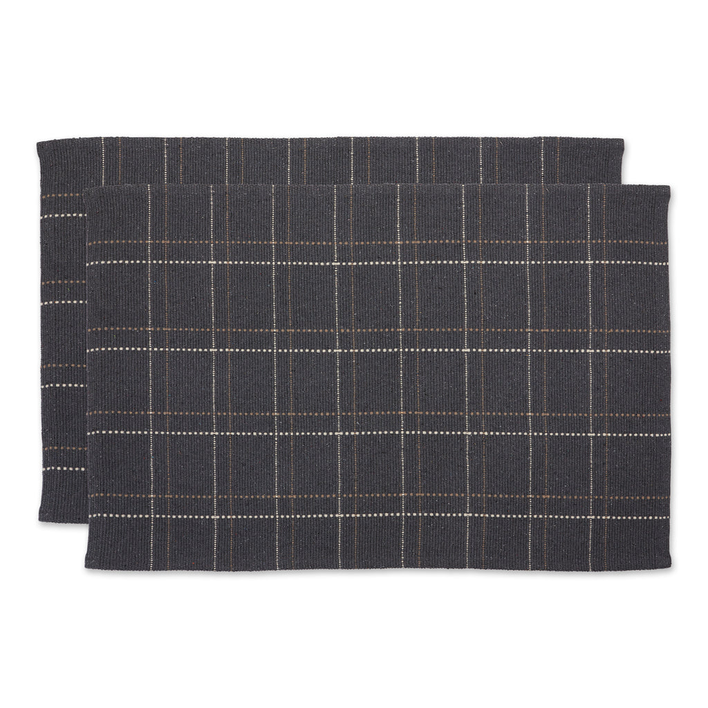 Mineral Variegated Plaid Recycled Yarn Rug 2X3 Ft set of 2
