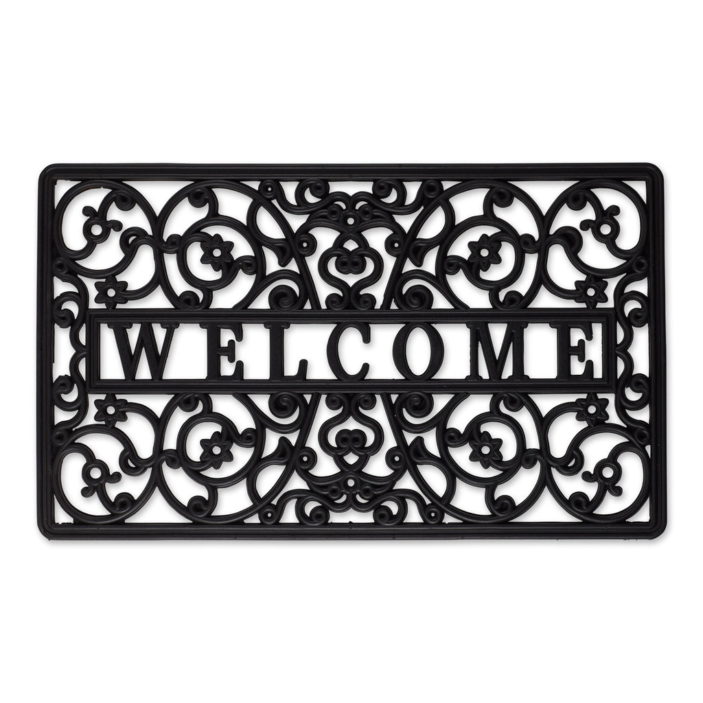 Welcome Scroll Rubber Doormat