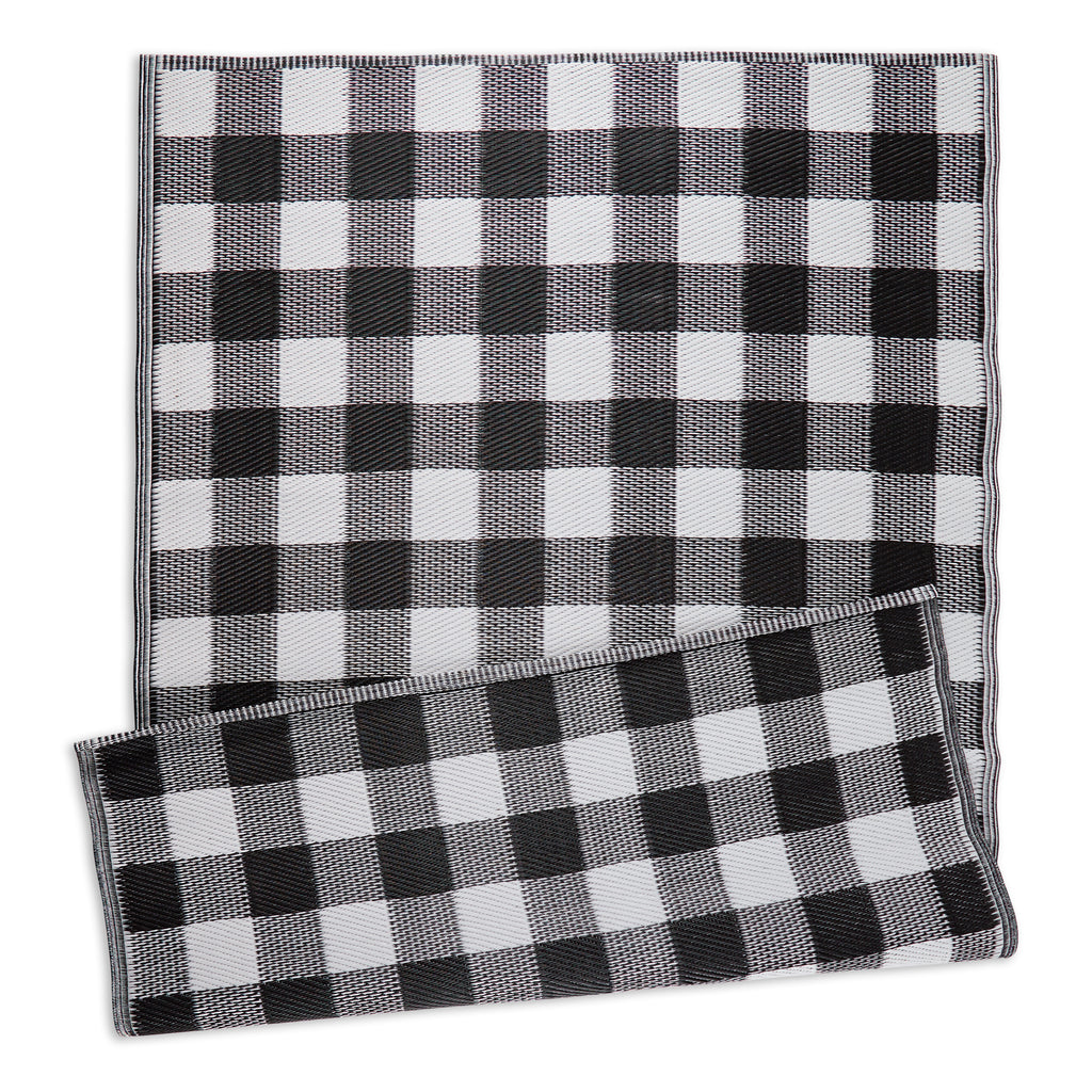 Black & White Buffalo Check Outdoor Rug 4X6 Ft