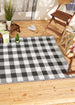 Black & White Buffalo Check Outdoor Rug 4X6 Ft