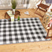 Black & White Buffalo Check Outdoor Rug 4X6 Ft