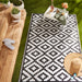 Black & White Mesa Outdoor Rug 4X6 Ft
