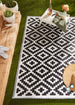 Black & White Mesa Outdoor Rug 4X6 Ft