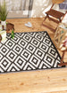 Black & White Mesa Outdoor Rug 4X6 Ft