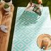 Aqua & White Mesa Outdoor Rug 4X6 Ft
