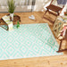 Aqua & White Mesa Outdoor Rug 4X6 Ft