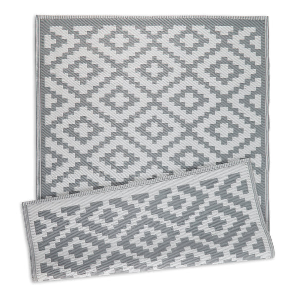 Gray & White Mesa Outdoor Rug 4X6 Ft