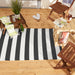 Black/White Stripe Outdoor Rug 5X8 Ft