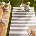 Stone/White Stripe Outdoor Rug 4X6 Ft