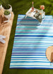 Blue Multi Tone Stripe Outdoor Rug 4X6 Ft