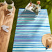 Blue Multi Tone Stripe Outdoor Rug 4X6 Ft