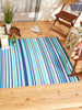 Blue Multi Tone Stripe Outdoor Rug 4X6 Ft