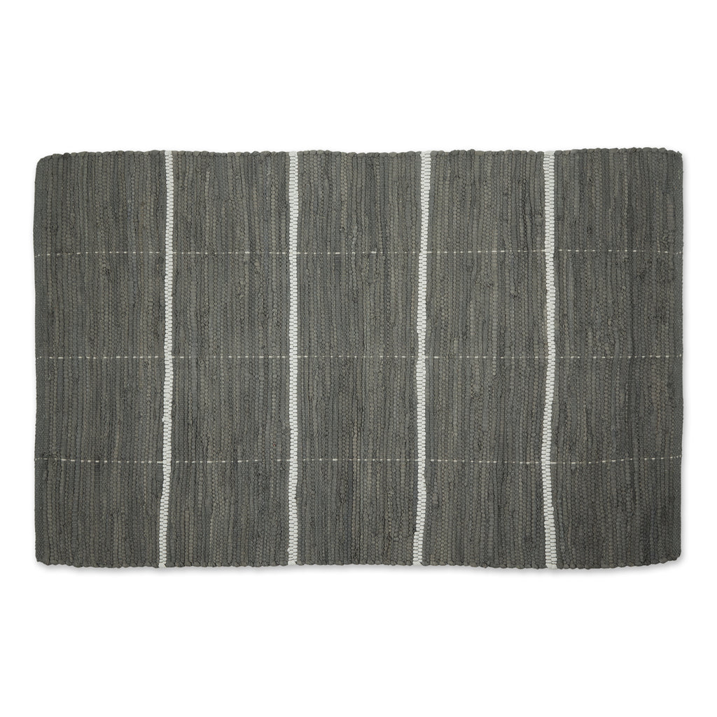 Gray & Cream Farmhouse Check Rug 26X40