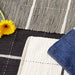Black & Cream Farmhouse Check Rug 2x3