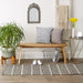 Gray & Cream Farmhouse Check Rug 2Ft 3Inx6Ft