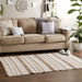 Stone & White Hand-Loomed Paper Chindi Rug 4X6 Ft